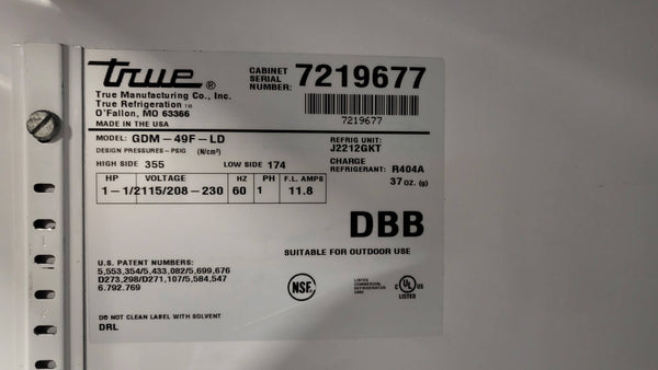 True GDM-49F-LD 2 Door Freezer