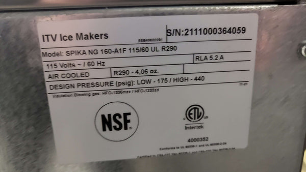 ITV Ice Makers SPIKA NG 160 A1F Ice Machine