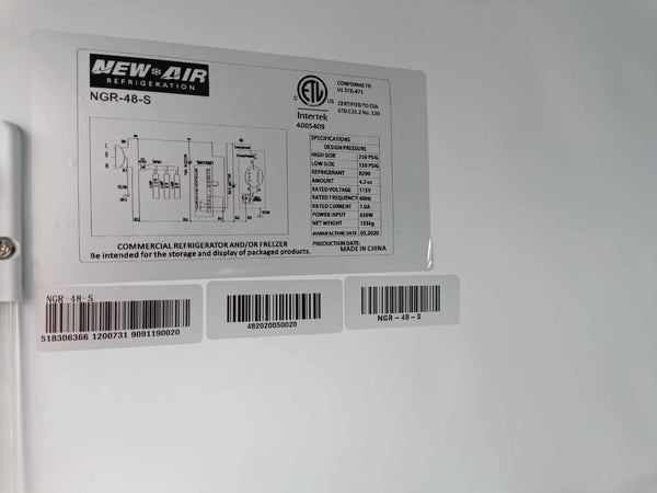 New Air NGR-48-S Glass Refrigerator