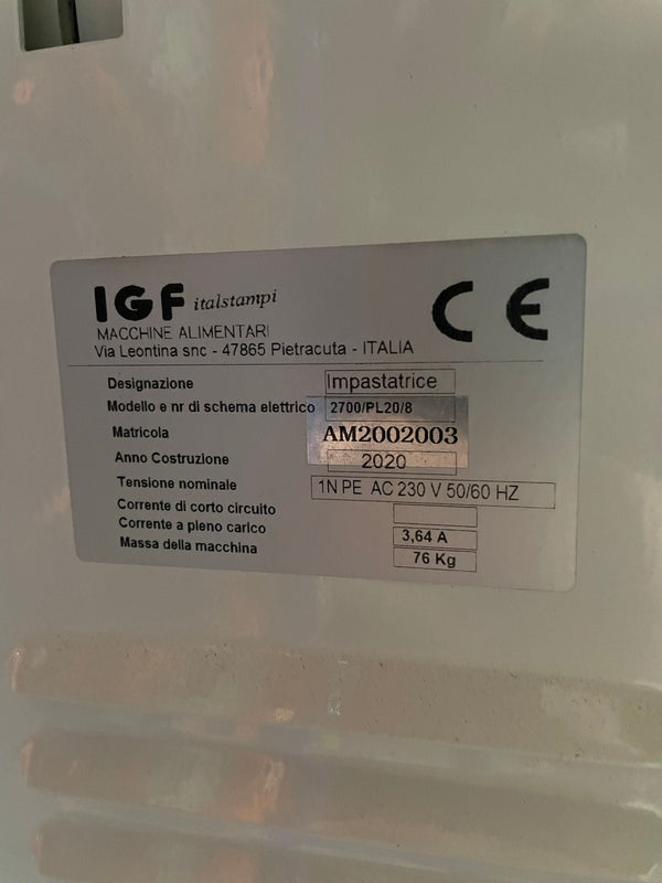 IGF 2700/PL20/8 Spiral Mixer
