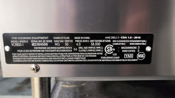 Vulcan VCRB25-1 Radiant Charbroiler