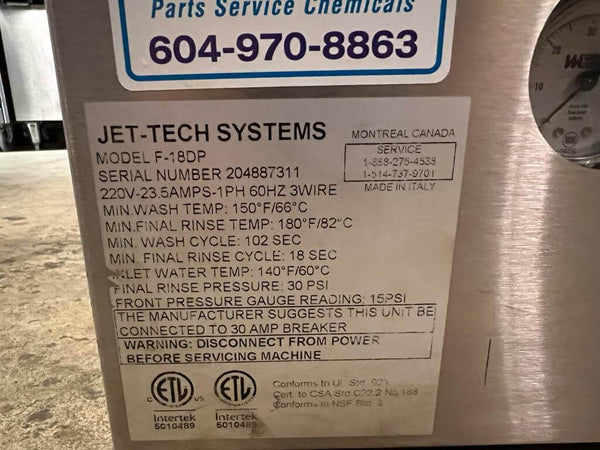 MVP Jet-Tech f-18dp Dishwasher