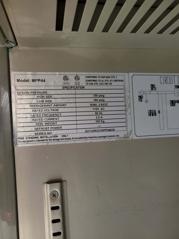 MRE MPP44 Pizza Prep Refrigerator