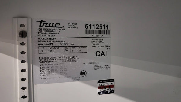 True GDM-72 Glass Door Cooler