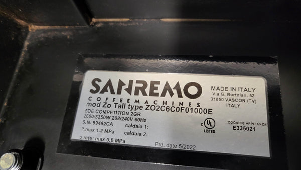 Sanremo ZOE COMPACT Espresso Machine