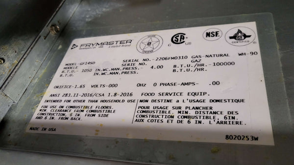 Garland GF14SD Floor Fryer