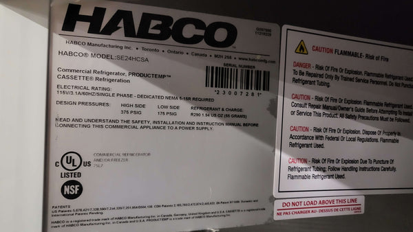 Habco SE24HCSA Solid Door Refrigeration