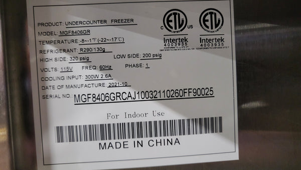 Atosa MGF8406GR Undercounter Freezer