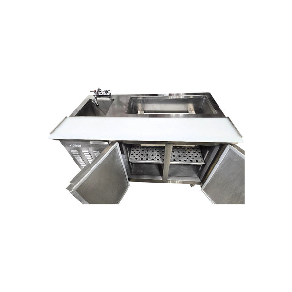 Emerald Dinetz SAL48SC Refrigerated Salad Prep Table with Hand Sink - 2 Solid Door - 48 Inch