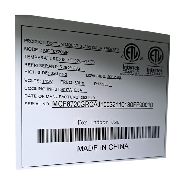 Atosa MCF8720GR Upright Glass Door Freezer - 1 Door