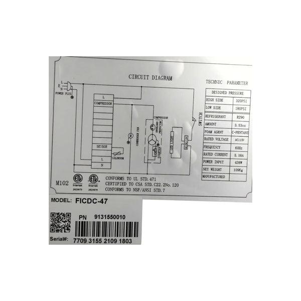 EFI FICDC-47 Ice Cream Dipping Display Freezer
