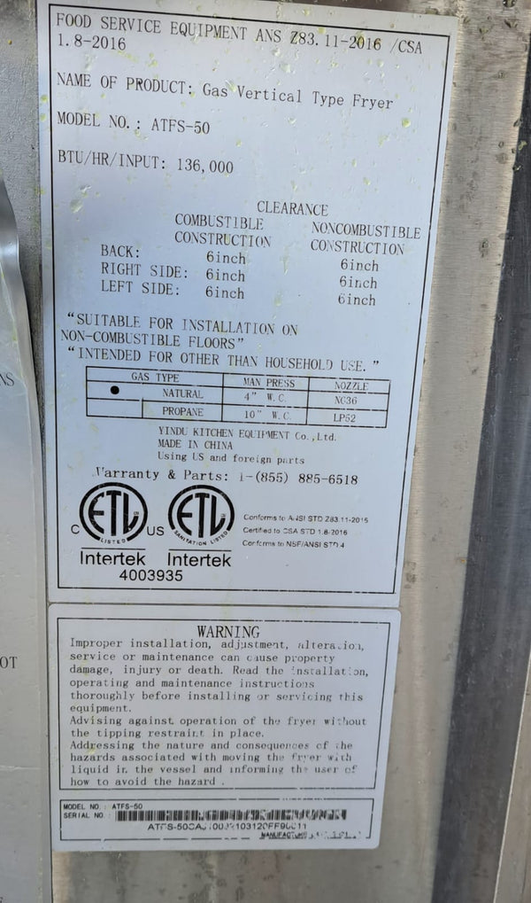 Atosa ATFS-50 CookRite Fryer