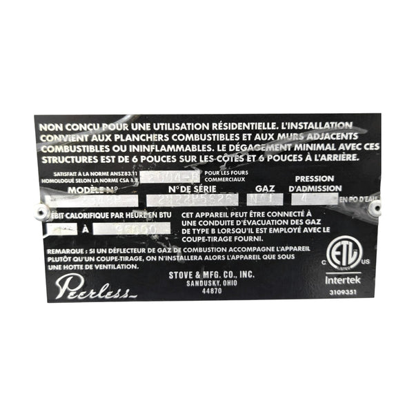 Peerless 2348P Pizza Oven - Natural Gas