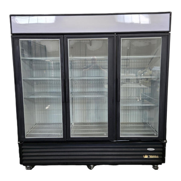 TRUE GDM-72F Upright Freezer - 3 Glass Door - Cosmetic Scratch Left Side