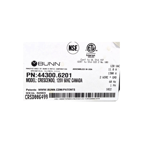 Bunn Crescendo Automatic Coffee Machine