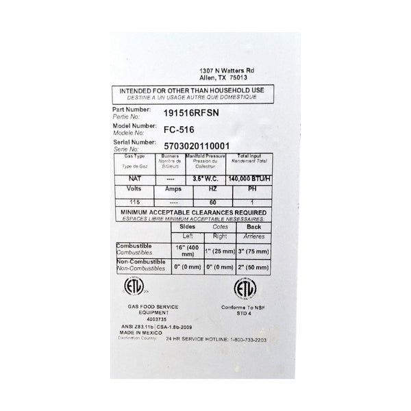 Baker's Pride Il Forno FC-516 Pizza Oven- Natural Gas - Cosmetic Damage