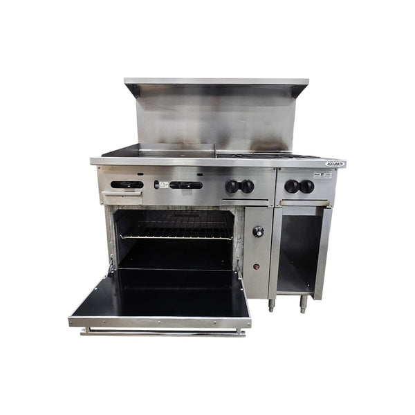 Vulcan 48S-24G4BN 4 Burner Range with Manual Griddle and Standard Oven - Natural Gas