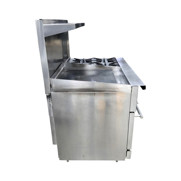 Vulcan 48S-24G4BN 4 Burner Range with Manual Griddle and Standard Oven - Natural Gas