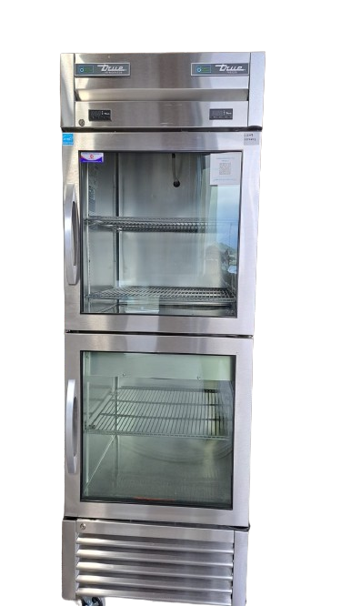 True - T-23DT-G-HC~FGD01 - Freezer -1 Section - 2 Stacked Glass Doors - 30 Inch