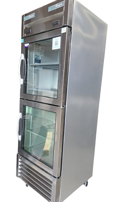 True - T-23DT-G-HC~FGD01 - Freezer -1 Section - 2 Stacked Glass Doors - 30 Inch