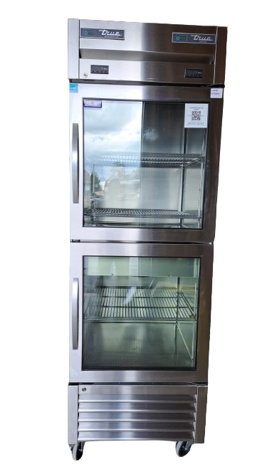 True - T-23DT-G-HC~FGD01 - Freezer -1 Section - 2 Stacked Glass Doors - 30 Inch