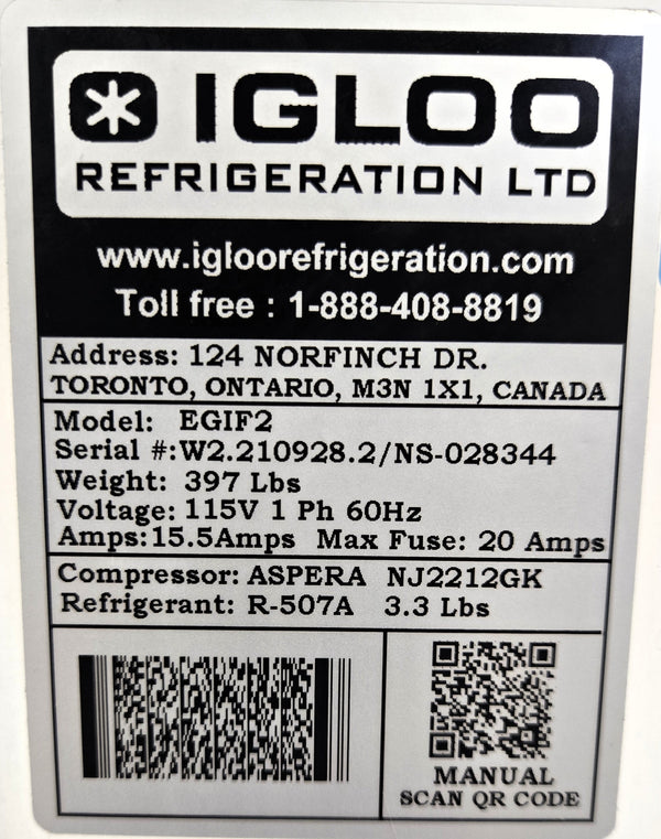 Igloo EGIF2 Gelato Ice Cream Freezer