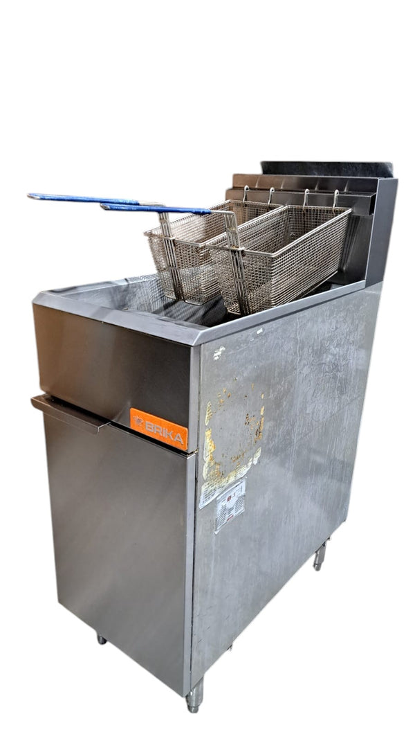 Brika BFR-40-NG 40 Lb Floor Tube Fired Natural Gas Fryer