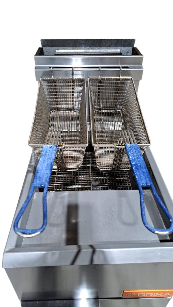 Brika BFR-40-NG 40 Lb Floor Tube Fired Natural Gas Fryer
