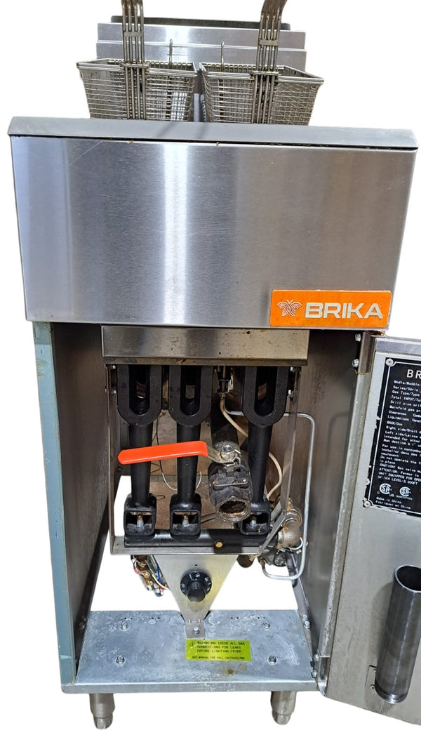 Brika BFR-40-NG 40 Lb Floor Tube Fired Natural Gas Fryer