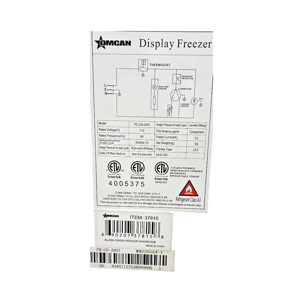Omcan 37815 Display Freezer