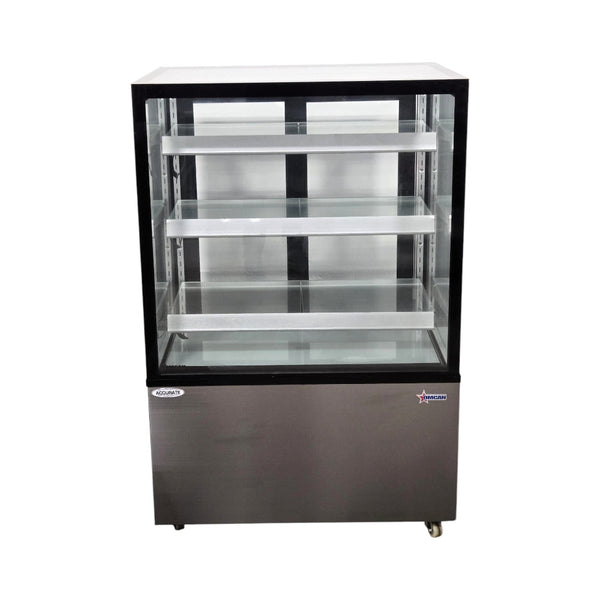 Omcan RS-CN-0271-S Glass Refrigerated Display Case - 3 Shelf - 36 Inch