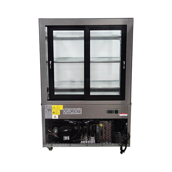 Omcan RS-CN-0271-S Glass Refrigerated Display Case - 3 Shelf - 36 Inch