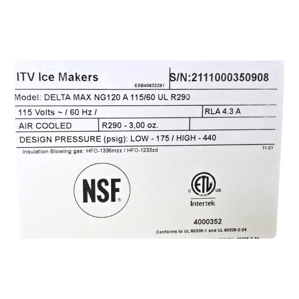 ITV Delta Max NG120A Ice Machine