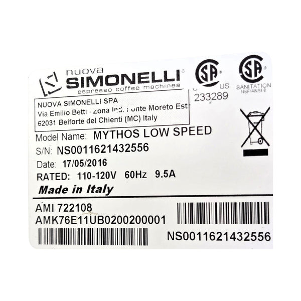 Nuova Simonelli Mythos Low Speed Coffee Grinder