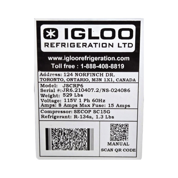 Igloo JSCRP6 Refrigerated Pastry Display - 75'' - Cosmetic Damage