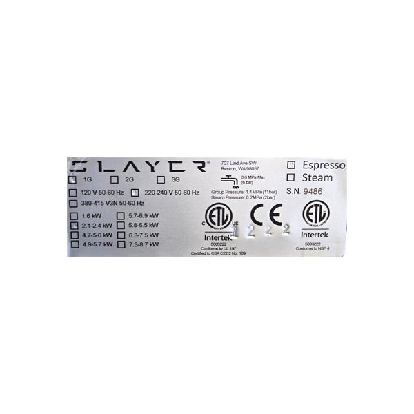 Slayer 1G Espresso Single Group - Never Used