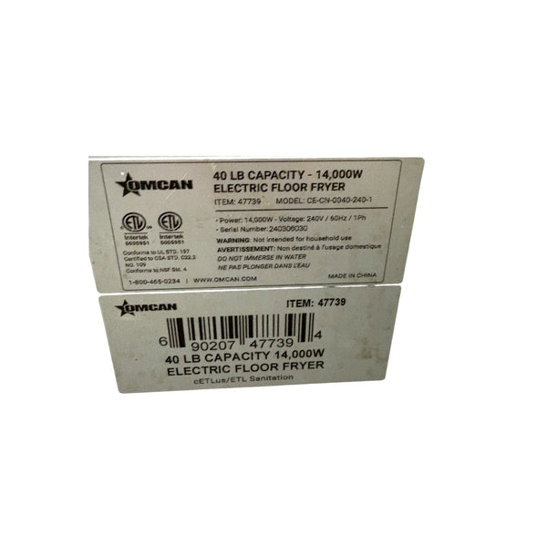 Omcan CE-CN-0040-240-1 Fryer - 40Lb capacity