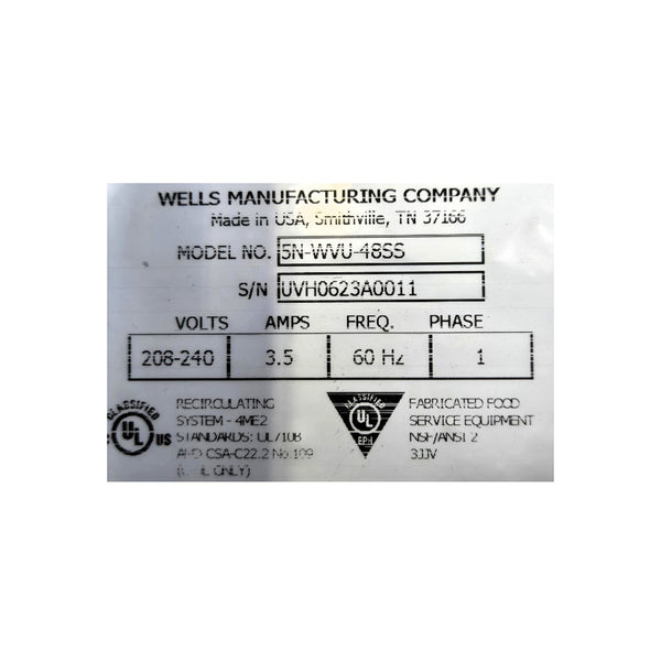 Wells WVU-48SS Ventless Hood System - 50 Inch