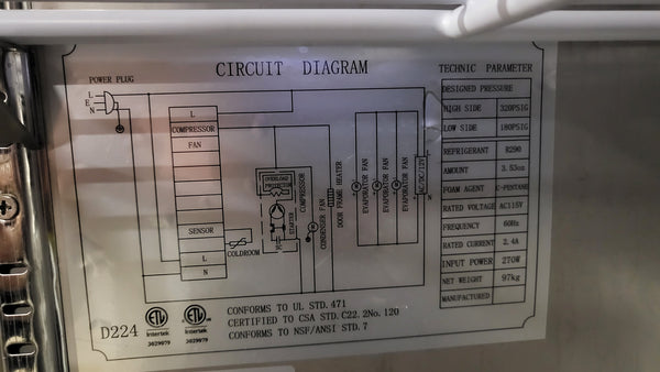 Ibeecool iBC-WTR48 48in worktop refrigerator