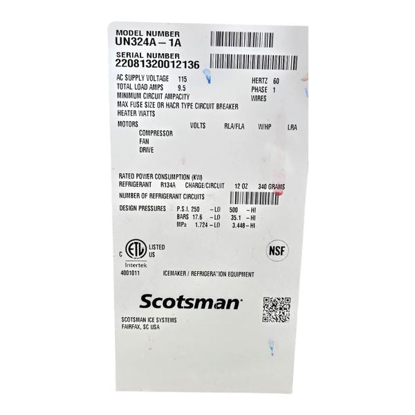 Scotsman UN324A-1A Ice Maker