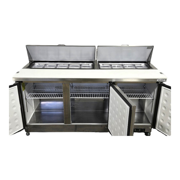 Arctic Air AST72R Refrigerated Mega Top Prep Table - 3 Solid Door -71.5 Inch
