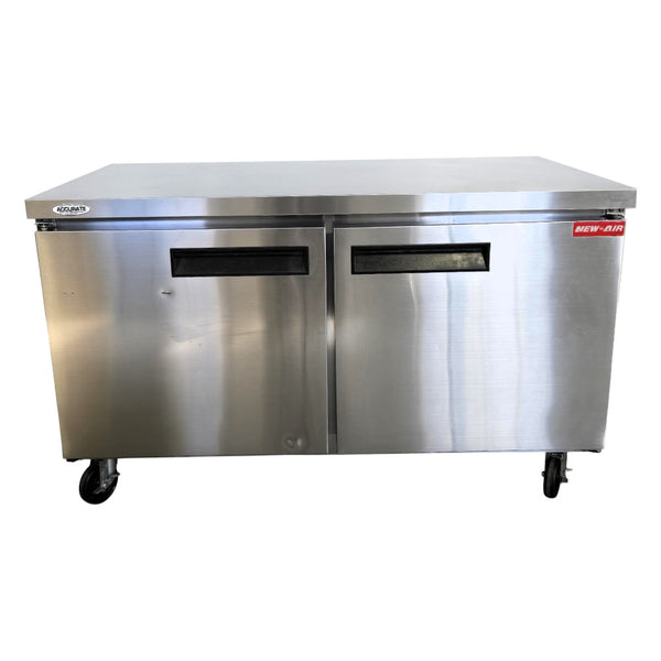 New Air NUR-060-SS Undercounter Refrigerator - 2 Solid Door - 60 Inch