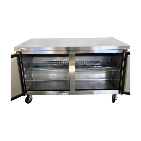 New Air NUR-060-SS Undercounter Refrigerator - 2 Solid Door - 60 Inch