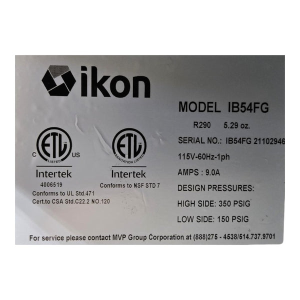Ikon IB54FG 54 Inch Upright Bottom Mount Freezer - 2 Glass Door