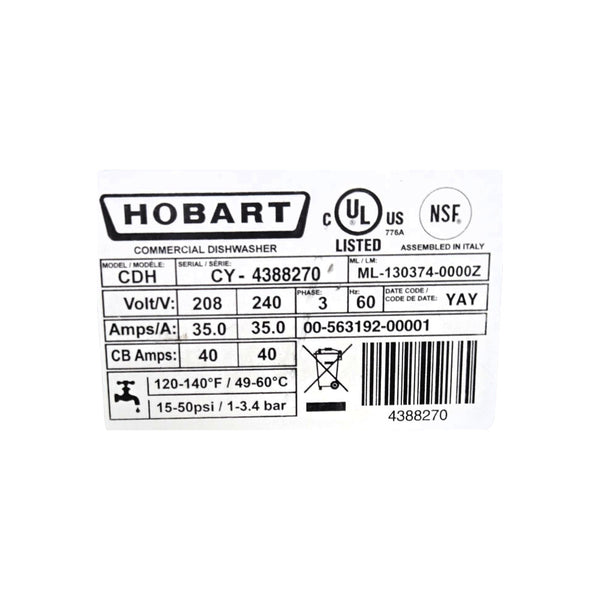 Hobart CDH Dishwasher
