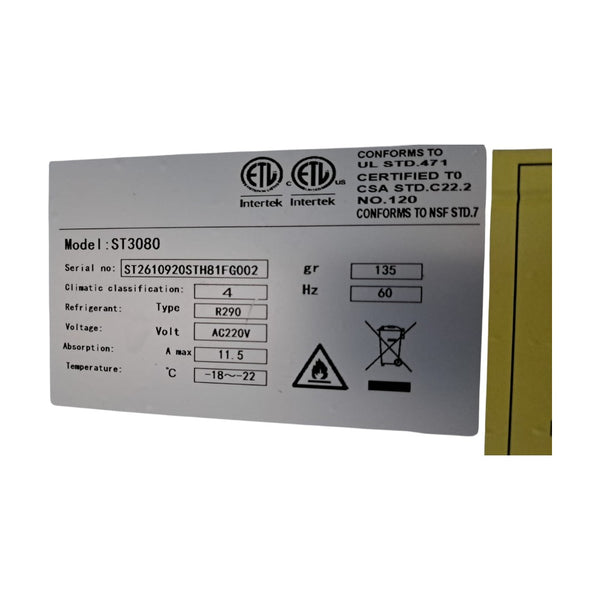 Chef - ST3080 - Freezer - 3 Glass Door - 83 Inch