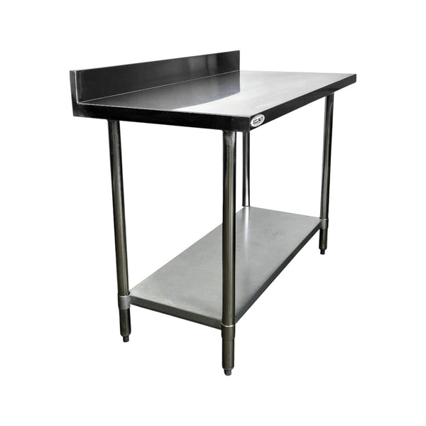 Omcan 22081 24x48 inch Stainless Steel Work Table with 4 inch Backsplash