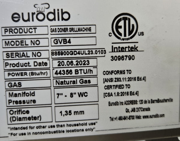 Eurodib GVB4 Vertical Broiler