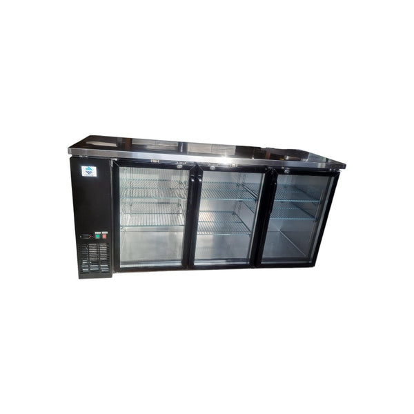 Newtop UBB-24-72G-HC Refrigerated Back Bar Cooler - 3 Door - 72''