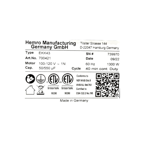 Mahlkonig EKK43 Grinder - Unit is Bent